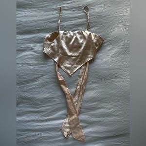 Shein Blush Champagne Satin Bandana Cami Top